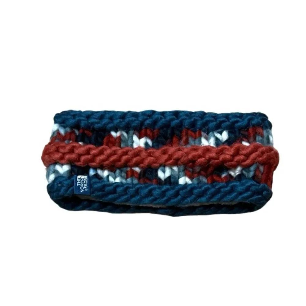North Face Womens One size Knit Headband Red & Blue